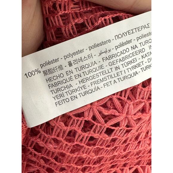 Zara melon pink open crochet short sleeves top size Medium - Picture 4 of 9